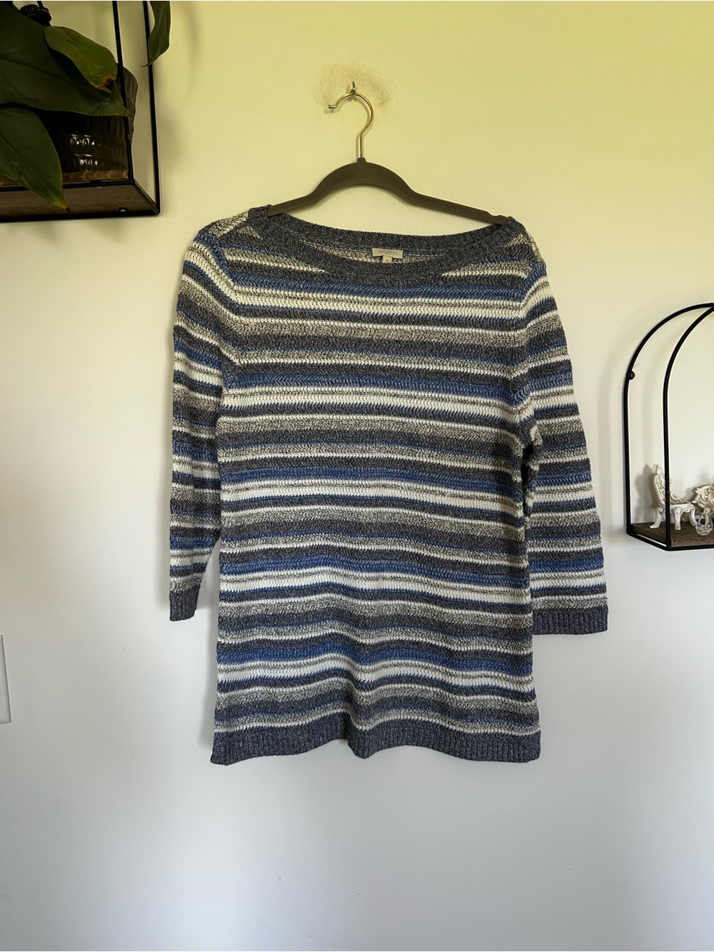 NWT‎ Talbots Cable Knit Striped Pullover Sweater Size Medium